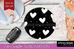 Hearts Car Coaster - Valentines Day Coaster PNG Sublimation Product Image 1