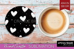 Hearts Round Coaster - Valentines Day Coaster PNG Product Image 1