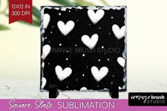 Hearts Slate PNG - Valentines Day Square Slate Sublimation Product Image 1