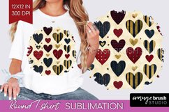Hearts Round Tshirt Background - Valentines Day PNG Product Image 1