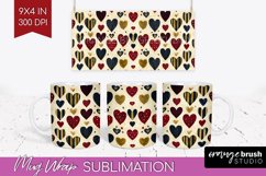 Hearts Mug Wrap - Valentines Day Mug PNG Sublimation Product Image 1
