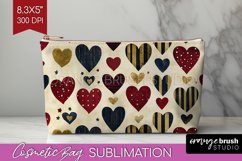 Hearts Cosmetic Bag - Valentines Day Makeup Bag PNG Product Image 1