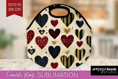 Hearts Lunch Bag - Valentines Day Lunch Bug PNG Sublimation Product Image 1