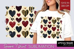 Hearts Square Tshirt Background - Valentines Day PNG Product Image 1