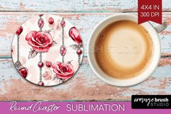 Hearts Round Coaster - Valentines Day Coaster PNG Product Image 1
