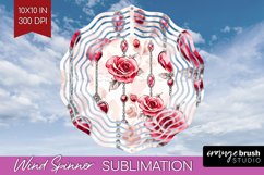 Hearts Wind Spinner Sublimation PNG - Valentines Day Round Product Image 1