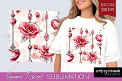 Hearts Square Tshirt Background - Valentines Day PNG Product Image 1
