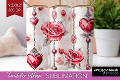 Hearts Tumbler Wrap - Valentines Day Tumbler PNG Sublimation Product Image 1