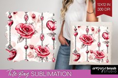 Hearts Tote Bag - Valentines Day Tote Bag PNG Sublimation Product Image 1