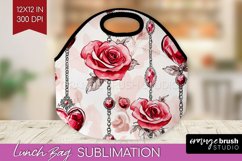 Hearts Lunch Bag - Valentines Day Lunch Bug PNG Sublimation Product Image 1