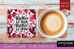 Family Quote Square Coaster - Heart Coaster PNG Sublimation Product Image 1