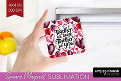 Family Quote Magnet Sublimation - Heart Square Magnet PNG Product Image 1