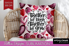 Family Quote Pillow Sublimation - Heart Pillow Cover PNG Product Image 1