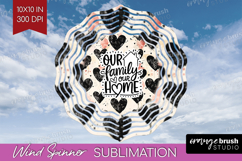 Family Quote Wind Spinner Sublimation PNG - Heart Round Product Image 1
