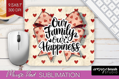 Family Quote Mouse Pad Sublimation - Heart Mousepad PNG Product Image 1