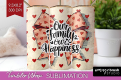 Family Quote Tumbler Wrap - Heart Tumbler PNG Sublimation Product Image 1