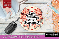 Family Quote Car Coaster - Heart Coaster PNG Sublimation Product Image 1