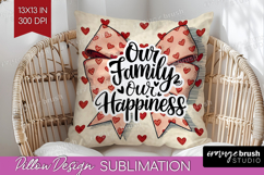 Family Quote Pillow Sublimation - Heart Pillow Cover PNG Product Image 1