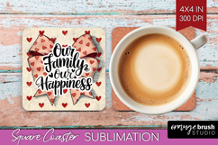 Family Quote Square Coaster - Heart Coaster PNG Sublimation Product Image 1