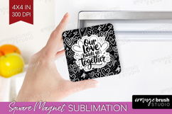 Family Quote Magnet Sublimation - Heart Square Magnet PNG Product Image 1