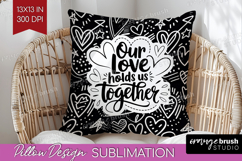 Family Quote Pillow Sublimation - Heart Pillow Cover PNG Product Image 1