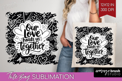 Family Quote Tote Bag - Heart Tote Bag PNG Sublimation Product Image 1