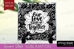 Family Quote Slate PNG - Heart Square Slate Sublimation Product Image 1