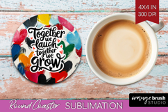 Family Quote Round Coaster - Heart Coaster PNG Sublimation Product Image 1