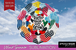 Family Quote Wind Spinner Sublimation PNG - Heart Round Product Image 1