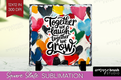 Family Quote Slate PNG - Heart Square Slate Sublimation Product Image 1