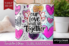 Family Quote Tumbler Wrap - Heart Tumbler PNG Sublimation Product Image 1