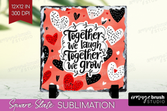 Family Quote Slate PNG - Heart Square Slate Sublimation Product Image 1