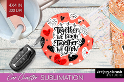 Family Quote Car Coaster - Heart Coaster PNG Sublimation Product Image 1