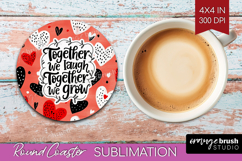 Family Quote Round Coaster - Heart Coaster PNG Sublimation Product Image 1