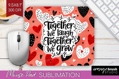 Family Quote Mouse Pad Sublimation - Heart Mousepad PNG Product Image 1
