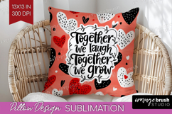 Family Quote Pillow Sublimation - Heart Pillow Cover PNG Product Image 1