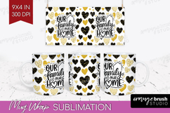 Family Quote Mug Wrap - Heart Mug PNG Sublimation Product Image 1