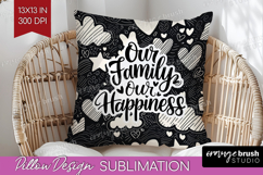 Family Quote Pillow Sublimation - Heart Pillow Cover PNG Product Image 1