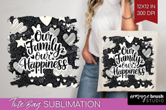 Family Quote Tote Bag - Heart Tote Bag PNG Sublimation Product Image 1