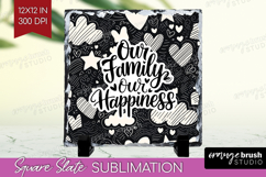 Family Quote Slate PNG - Heart Square Slate Sublimation Product Image 1