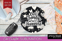 Family Quote Car Coaster - Heart Coaster PNG Sublimation Product Image 1