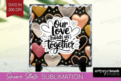 Family Quote Slate PNG - Heart Square Slate Sublimation Product Image 1