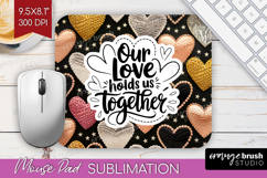 Family Quote Mouse Pad Sublimation - Heart Mousepad PNG Product Image 1