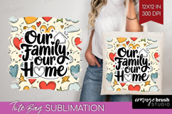 Family Quote Tote Bag - Heart Tote Bag PNG Sublimation Product Image 1