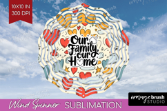 Family Quote Wind Spinner Sublimation PNG - Heart Round Product Image 1