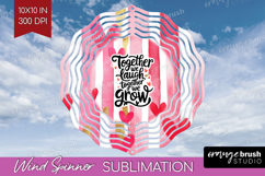 Family Quote Wind Spinner Sublimation PNG - Heart Round Product Image 1