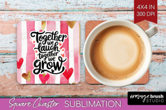 Family Quote Square Coaster - Heart Coaster PNG Sublimation Product Image 1