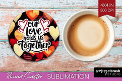 Family Quote Round Coaster - Heart Coaster PNG Sublimation Product Image 1