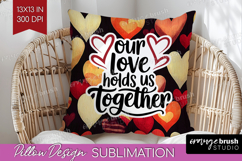 Family Quote Pillow Sublimation - Heart Pillow Cover PNG Product Image 1