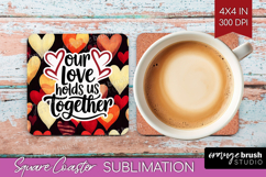 Family Quote Square Coaster - Heart Coaster PNG Sublimation Product Image 1